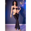 CHILIROSE - CR 4851 SET TOP NEGRO Y LEGGINS CON COMPLEMENTOS DORADOS M - Imagen 8