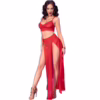 CHILIROSE - CR 4850 SET TOP ROJO Y LEGGINS CON COMPLEMENTOS DORADOS M - Imagen 3