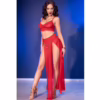 CHILIROSE - CR 4850 SET TOP ROJO Y LEGGINS CON COMPLEMENTOS DORADOS M - Imagen 6