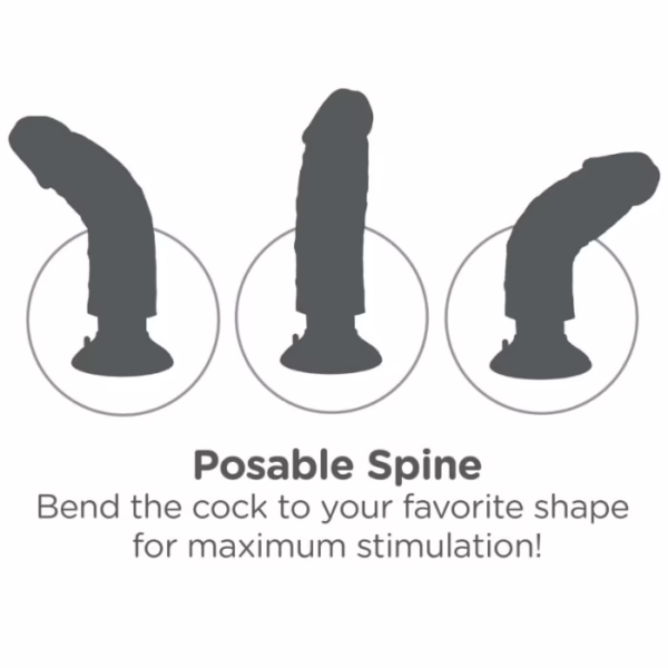 KING COCK - DILDO VIBRADOR MARRÓN 15.24 CM - Imagen 6