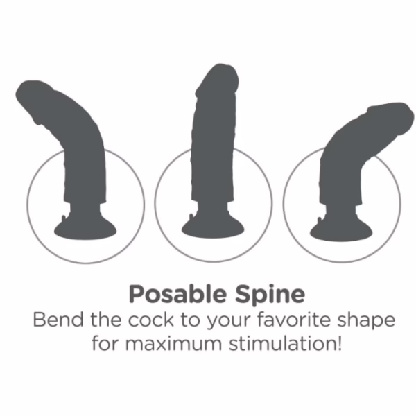KING COCK - DILDO VIBRADOR 25.5 CM NATURAL - Imagen 4