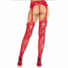 LEG AVENUE - MEDIAS DE ENCAJE CON LIGAS ROJO - Imagen 2
