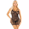 LEG AVENUE - MINI VESTIDO CON ENCAJE DE CORAZONES NEGRO