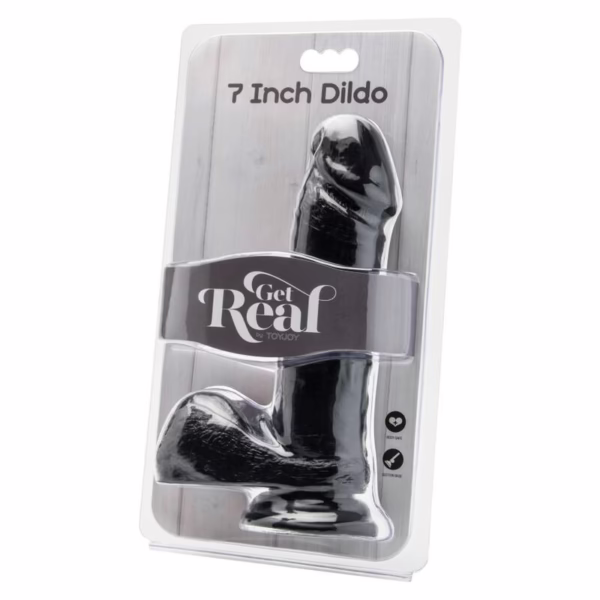 GET REAL - DILDO 18 CM CON TESTÍCULOS NEGRO - Imagen 4