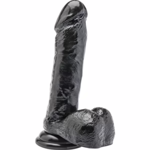 GET REAL - DILDO 18 CM CON TESTÍCULOS NEGRO