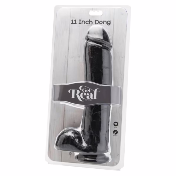 GET REAL - DILDO 28 CM CON TESTÍCULOS NEGRO - Imagen 4