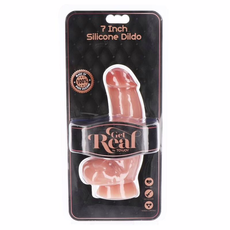 GET REAL - DILDO SILICONA 18 CM CON TESTÍCULOS NATURAL - Imagen 4