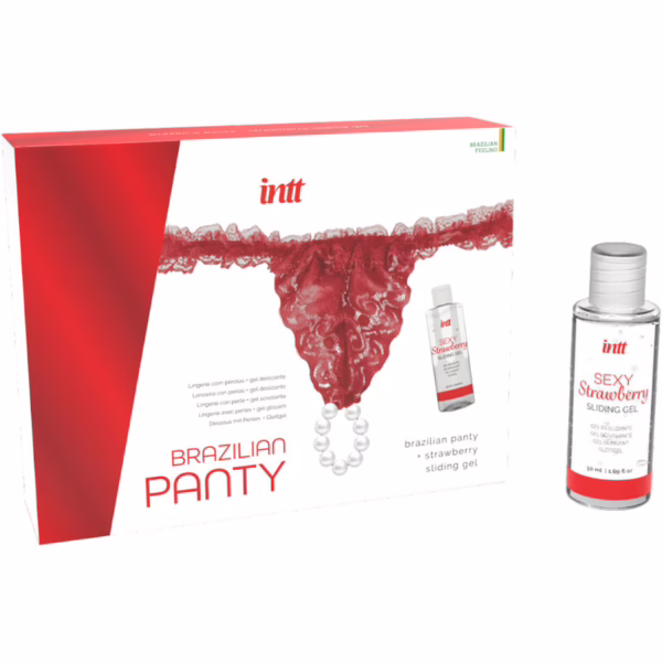 INTT RELEASES - PANTY BRASILEÑO ROJA CON PERLAS Y GEL LUBRICANTE 50 ML - Imagen 5