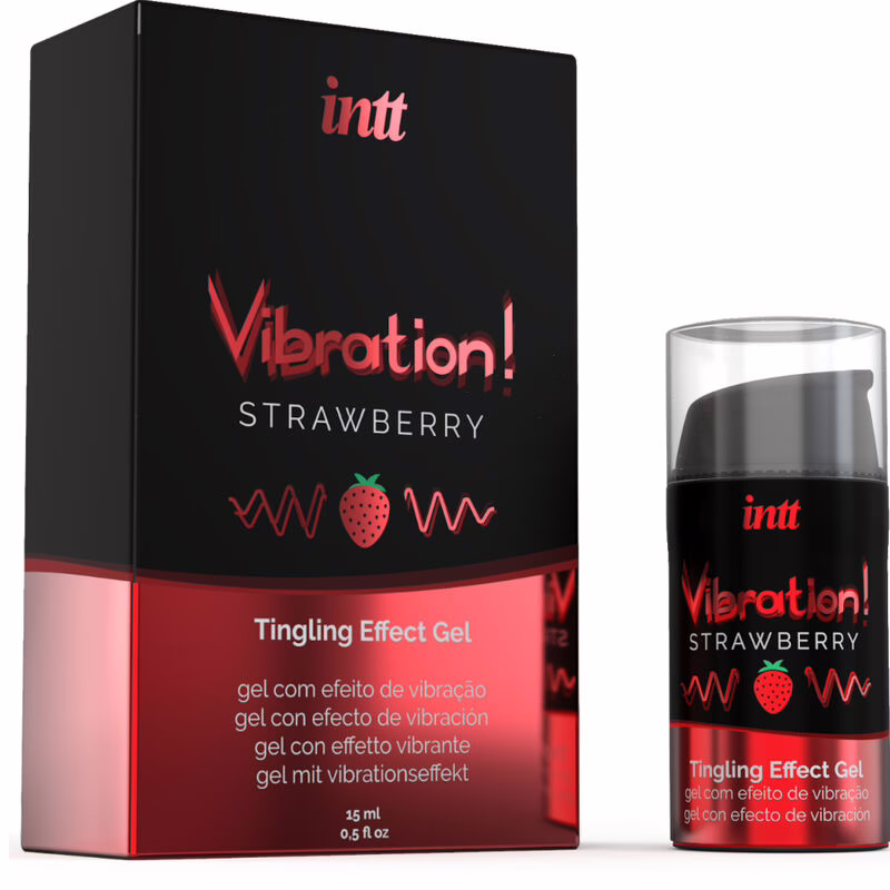 INTT - POTENTE ESTIMULANTE ÍNTIMO GEL VIBRADOR LIQUIDO FRESA 15 ML - Imagen 2