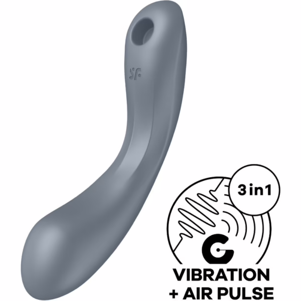 SATISFYER - CURVE TRINITY 1 AIR PULSE VIBRATION GRIS - Imagen 11