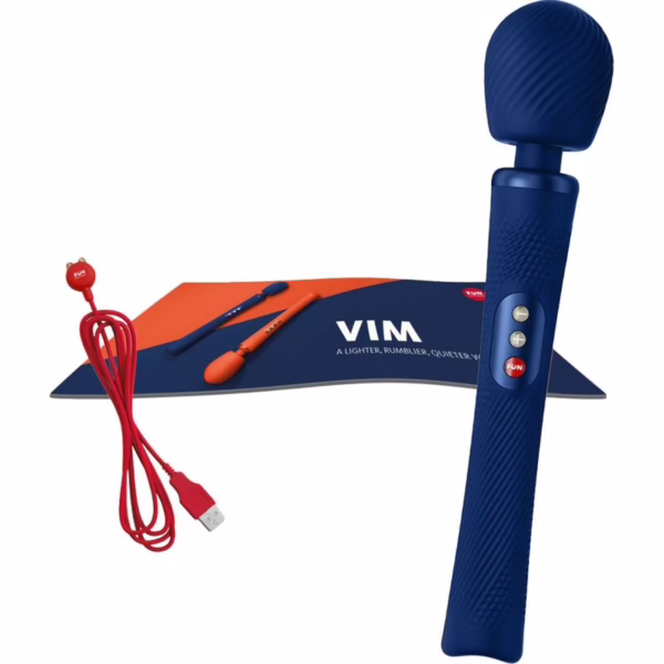 FUN FACTORY - VIM WAND RUMBLE VIBRADOR RECARGABLE SILICONA AZUL MEDIANOCHE - Imagen 14