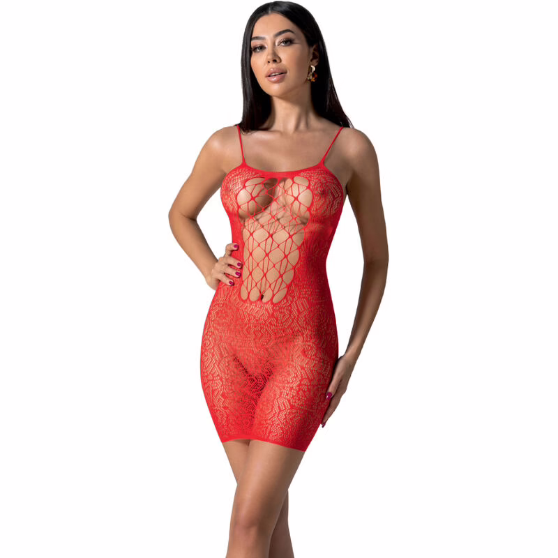 PASSION - BS096 BODYSTOCKING ROJO TALLA ÚNICA
