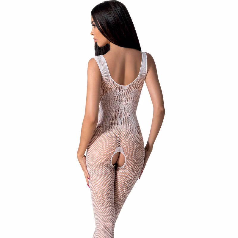 PASSION - BS098 BODYSTOCKING BLANCO TALLA ÚNICA - Imagen 2