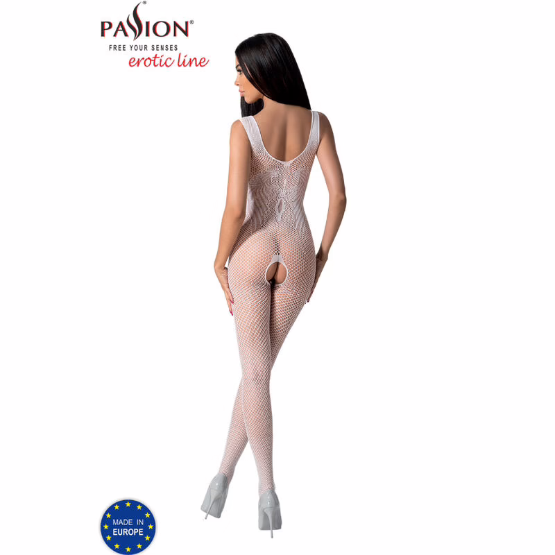 PASSION - BS098 BODYSTOCKING BLANCO TALLA ÚNICA - Imagen 4
