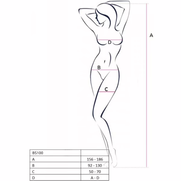 PASSION - BS100 BODYSTOCKING NEGRO TALLA ÚNICA - Imagen 15