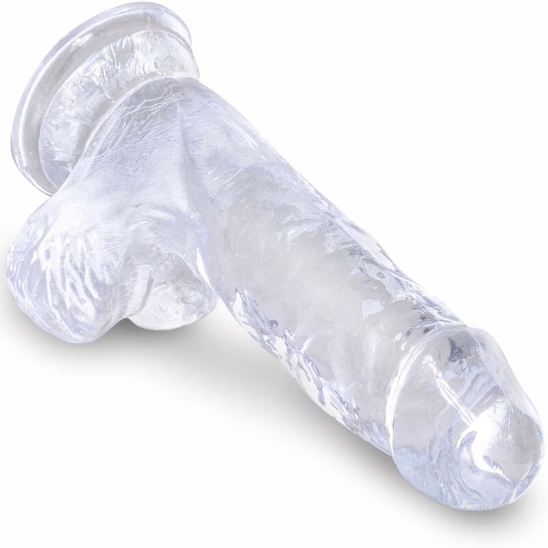 KING COCK - CLEAR PENE REALÍSTICO CON TESTÍCULOS 10.1 CM TRANSPARENTE - Imagen 3