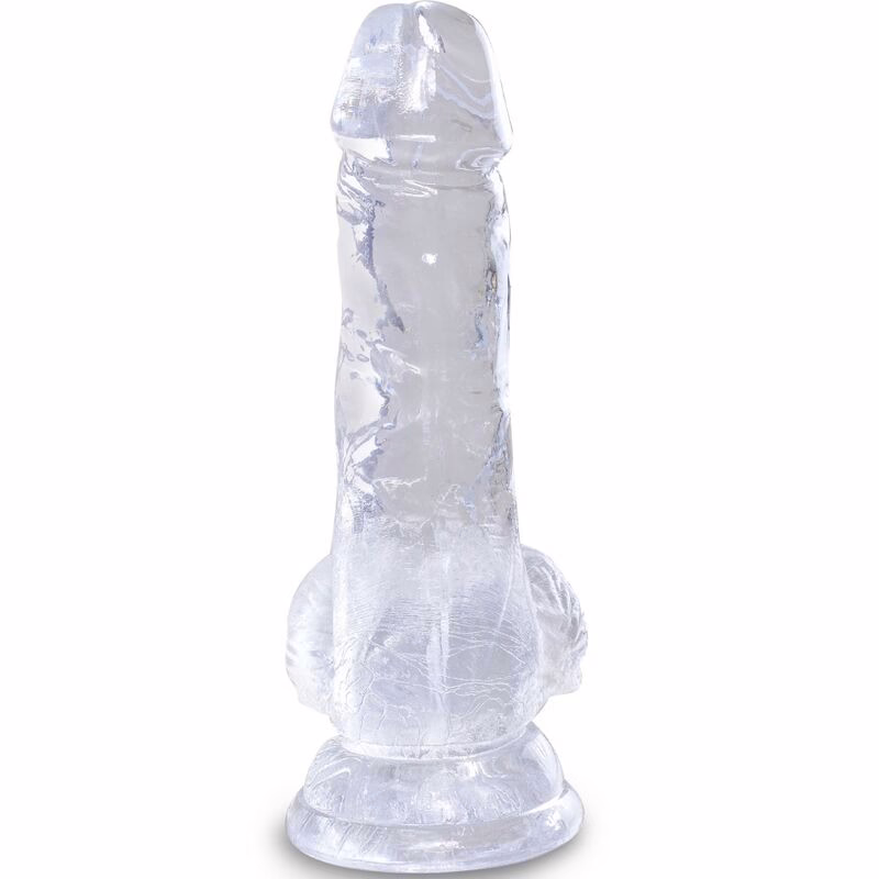 KING COCK - CLEAR PENE REALÍSTICO CON TESTÍCULOS 10.1 CM TRANSPARENTE - Imagen 2