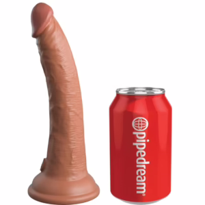 KING COCK - ÉLITE DILDO REALÍSTICO SILICONA 17.8 CM CARAMELO