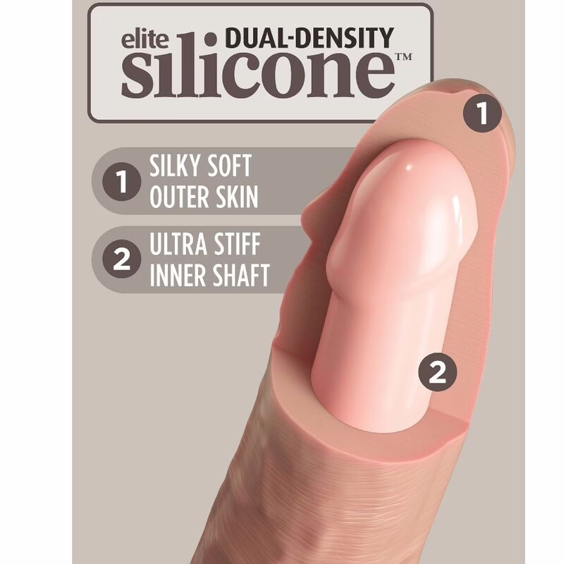 KING COCK - ÉLITE DILDO REALÍSTICO SILICONA 25.4 CM - Imagen 4