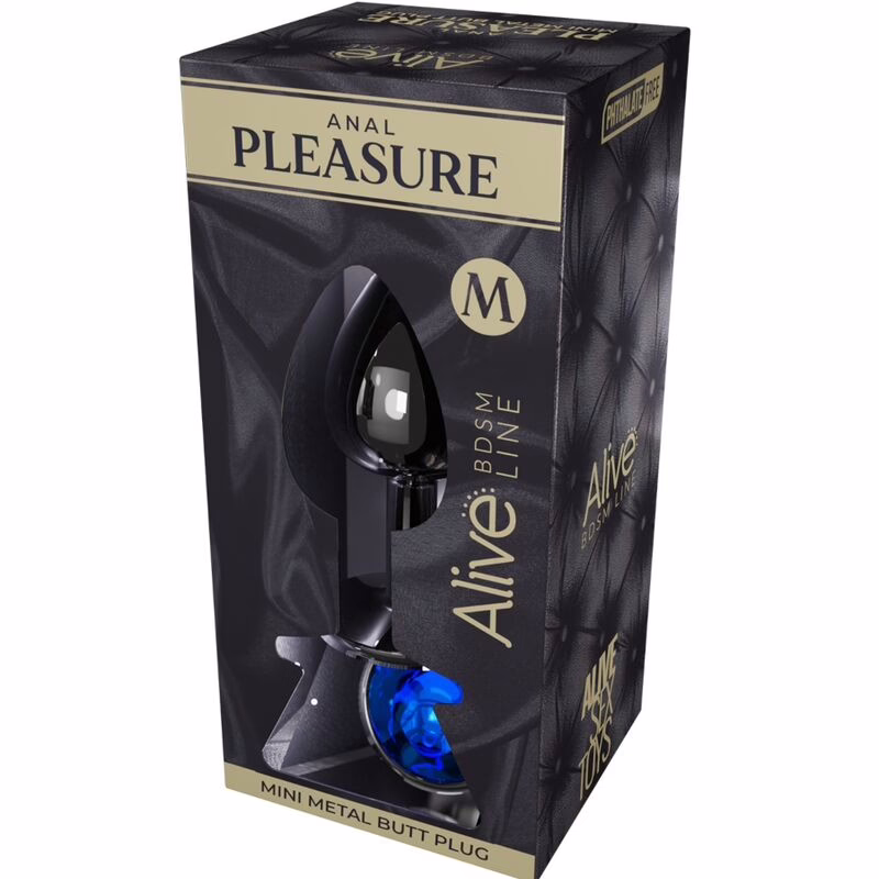 ALIVE - ANAL PLEASURE MINI PLUG METAL AZUL TALLA M - Imagen 2