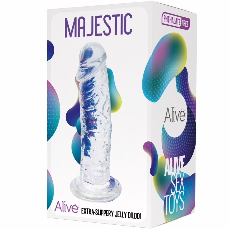 ALIVE - MAJESTIC PENE REALÍSTICO TRANSPARENTE 14.7 CM - Imagen 2