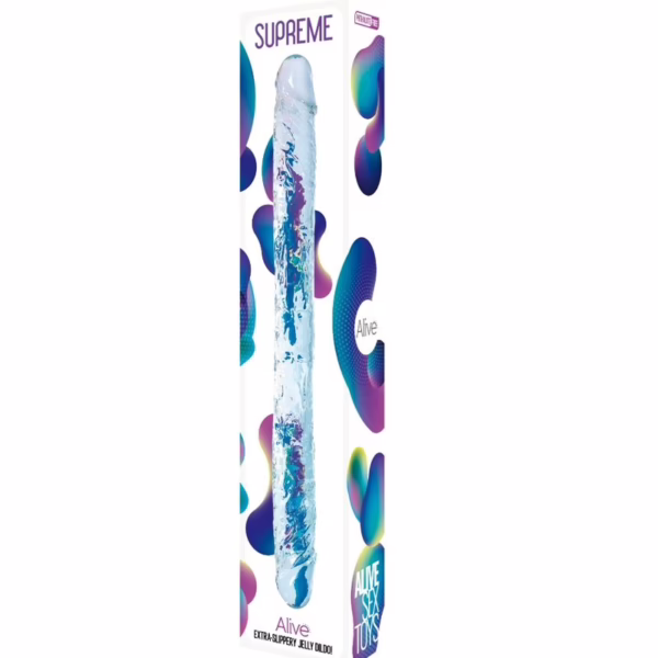 ALIVE - SUPREME PENE REALÍSTICO DOBLE TRANSPARENTE 38.5 CM - Imagen 4