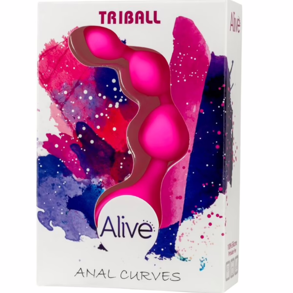 ALIVE - TRIBALL BOLAS ANALES SILICONA ROSA 15 CM - Imagen 4