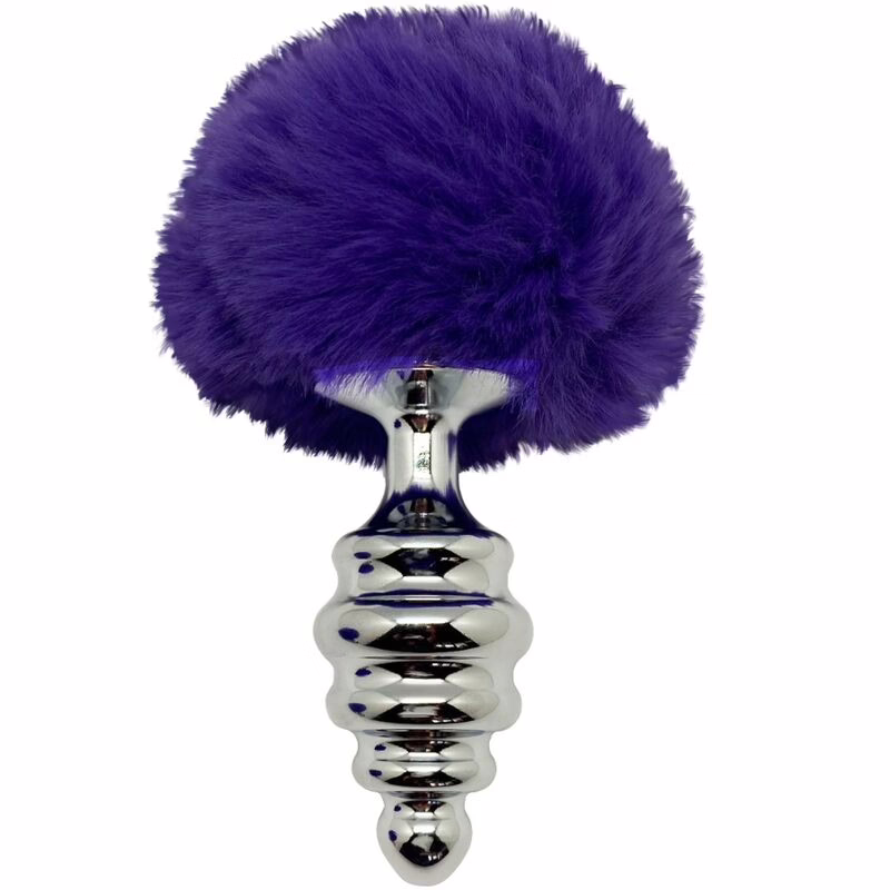 ALIVE - ANAL PLEASURE PLUG ESPIRAL METAL POMPON VIOLETA OSCURO TALLA L - Imagen 8