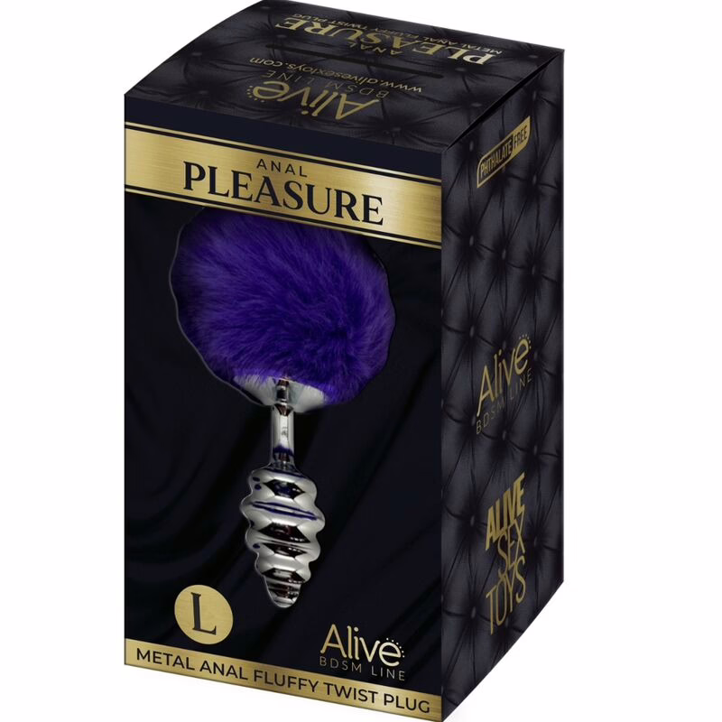 ALIVE - ANAL PLEASURE PLUG ESPIRAL METAL POMPON VIOLETA OSCURO TALLA L - Imagen 10