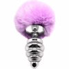 ALIVE - ANAL PLEASURE PLUG ESPIRAL METAL POMPON VIOLETA TALLA M - Imagen 6
