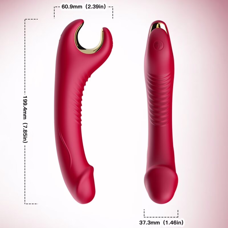 ARMONY - PRINCE DILDO VIBRADOR & ROTADOR ROJO - Imagen 3