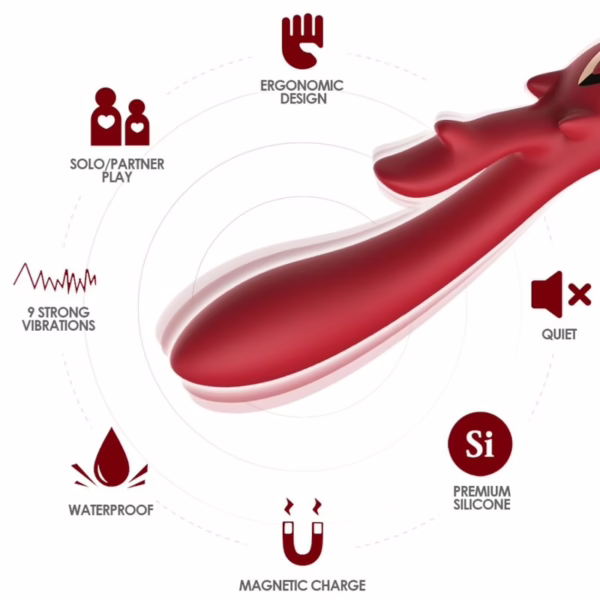 ARMONY - ELK VIBRADOR RABBIT CURVO RED - Imagen 6