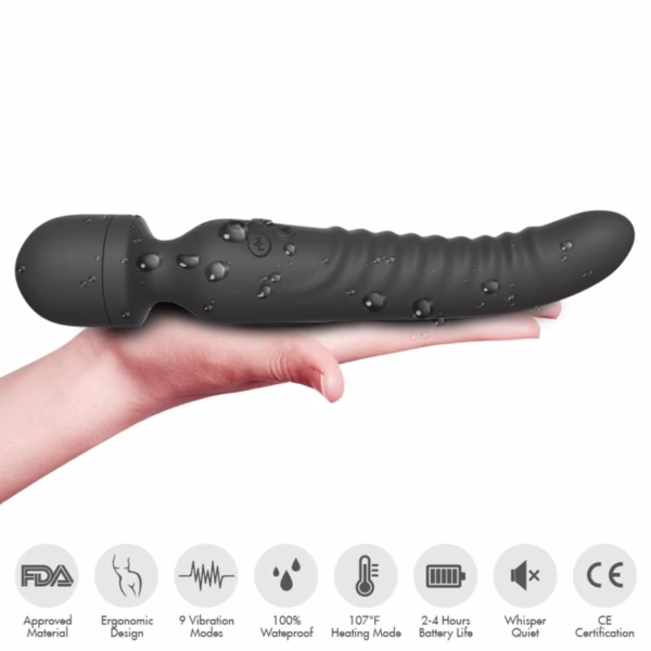 ARMONY - MISSION MASAJEADOR & VIBRADOR EFECTO CALOR NEGRO - Imagen 3