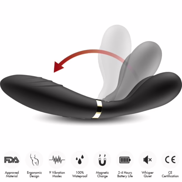ARMONY - Y-WAND MASAJEADOR & VIBRADOR CABEZA DOBLE NEGRO - Imagen 3