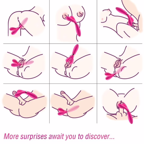 ARMONY - Y-WAND MASAJEADOR & VIBRADOR CABEZA DOBLE FUCSIA - Imagen 2