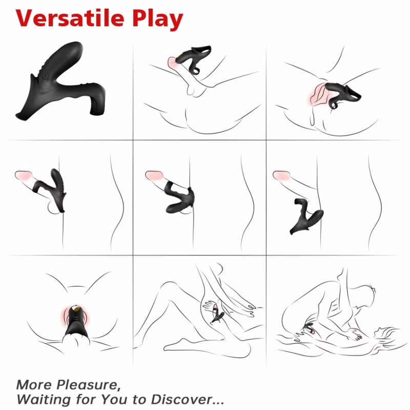 ARMONY - RANGER ANILLO DOBLE VIBRADOR PAREJA NEGRO - Imagen 2