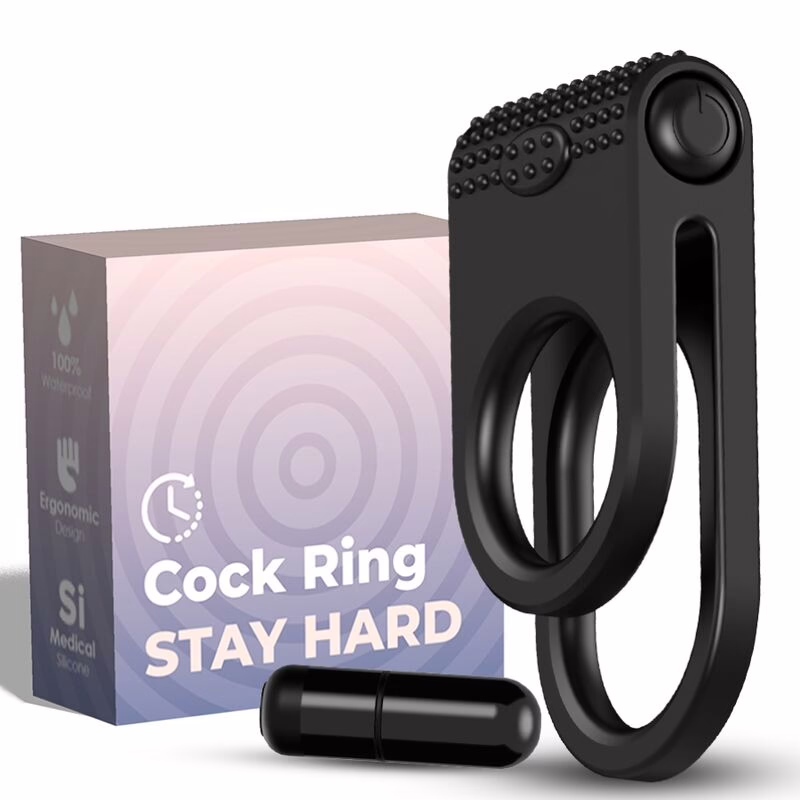 ARMONY - TWINS ANILLO DOBLE VIBRADOR PAREJAS NEGRO - Imagen 4