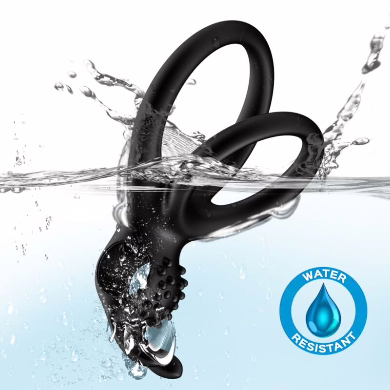 ARMONY - TRAVELER ANILLO DOBLE VIBRADOR PAREJA RABBIT NEGRO - Imagen 2