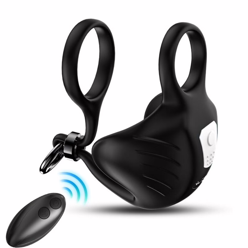 ARMONY - MANTA ANILLO VIBRADOR TESTÍCULOS CONTROL REMOTO NEGRO