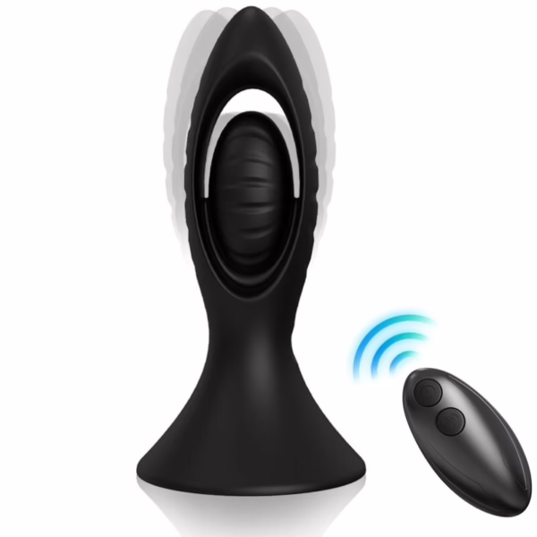 ARMONY - VIBRADOR & PLUG ANAL SILICONA NEGRO - Imagen 6