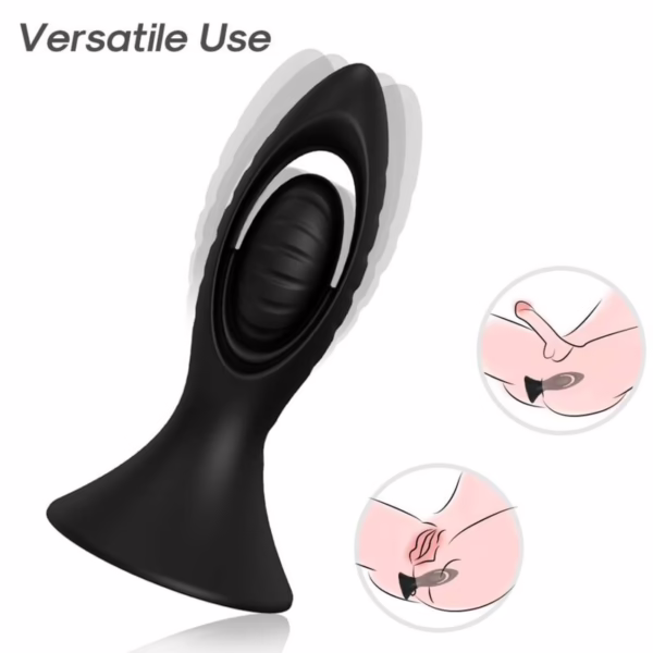ARMONY - VIBRADOR & PLUG ANAL SILICONA NEGRO - Imagen 7