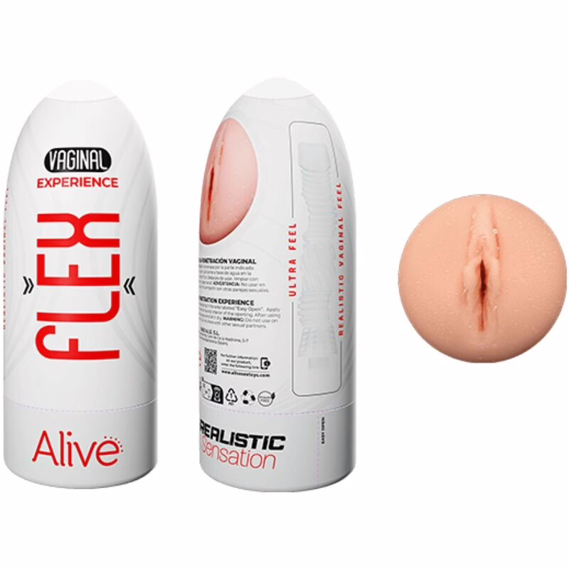ALIVE - FLEX MASTURBADOR MASCULINO VAGINA TALLA M - Imagen 2