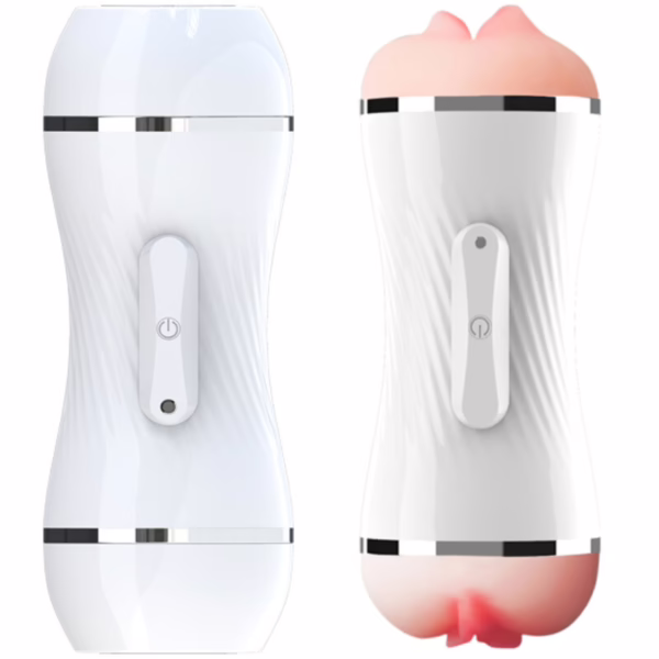 ARMONY - MASTURBADOR VIBRADOR DOBLE VAGINA & BOCA BLANCO - Imagen 6