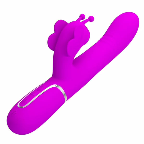PRETTY LOVE - VIBRADOR RABBIT MULTIFUNCIÓN 4 EN 1 MARIPOSA FUCSIA - Imagen 14