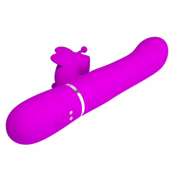 PRETTY LOVE - VIBRADOR RABBIT MULTIFUNCIÓN 4 EN 1 MARIPOSA FUCSIA - Imagen 15