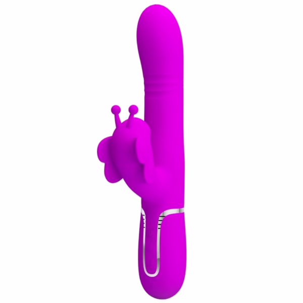 PRETTY LOVE - VIBRADOR RABBIT MULTIFUNCIÓN 4 EN 1 MARIPOSA FUCSIA - Imagen 12