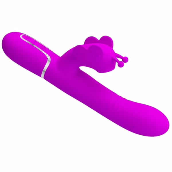 PRETTY LOVE - VIBRADOR RABBIT MULTIFUNCIÓN 4 EN 1 MARIPOSA FUCSIA - Imagen 16