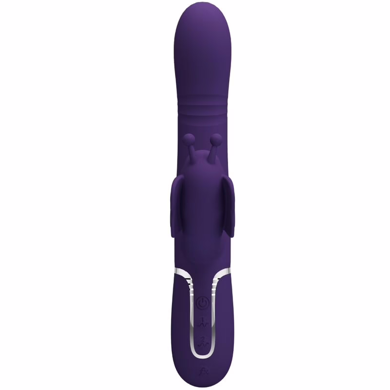 PRETTY LOVE - VIBRADOR RABBIT MULTIFUNCIÓN 4 EN 1 MARIPOSA MORADO - Imagen 2