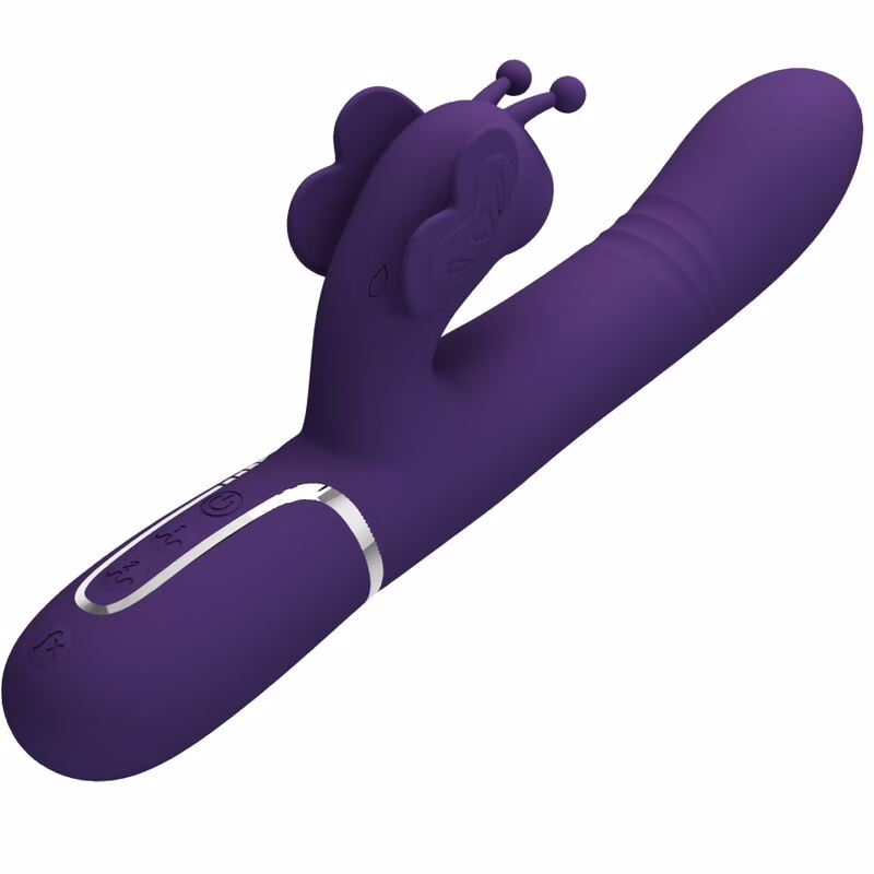 PRETTY LOVE - VIBRADOR RABBIT MULTIFUNCIÓN 4 EN 1 MARIPOSA MORADO - Imagen 3