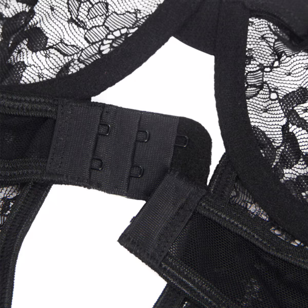 SUBBLIME - TEDDY CON LIGA DETALLE ENCAJES Y TIRAS NEGRO S/M - Imagen 12